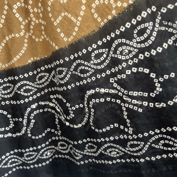 White Stag Maxi Skirt White Sequin Brown Cotton Boho Woman’s Size XL Vintage 90s - Picture 5 of 11